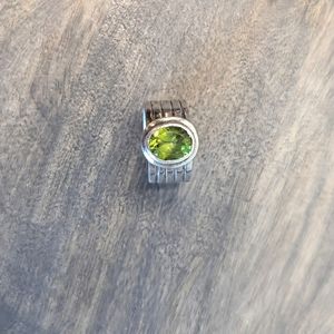 artisan Silver Ribbed Peridot Ring